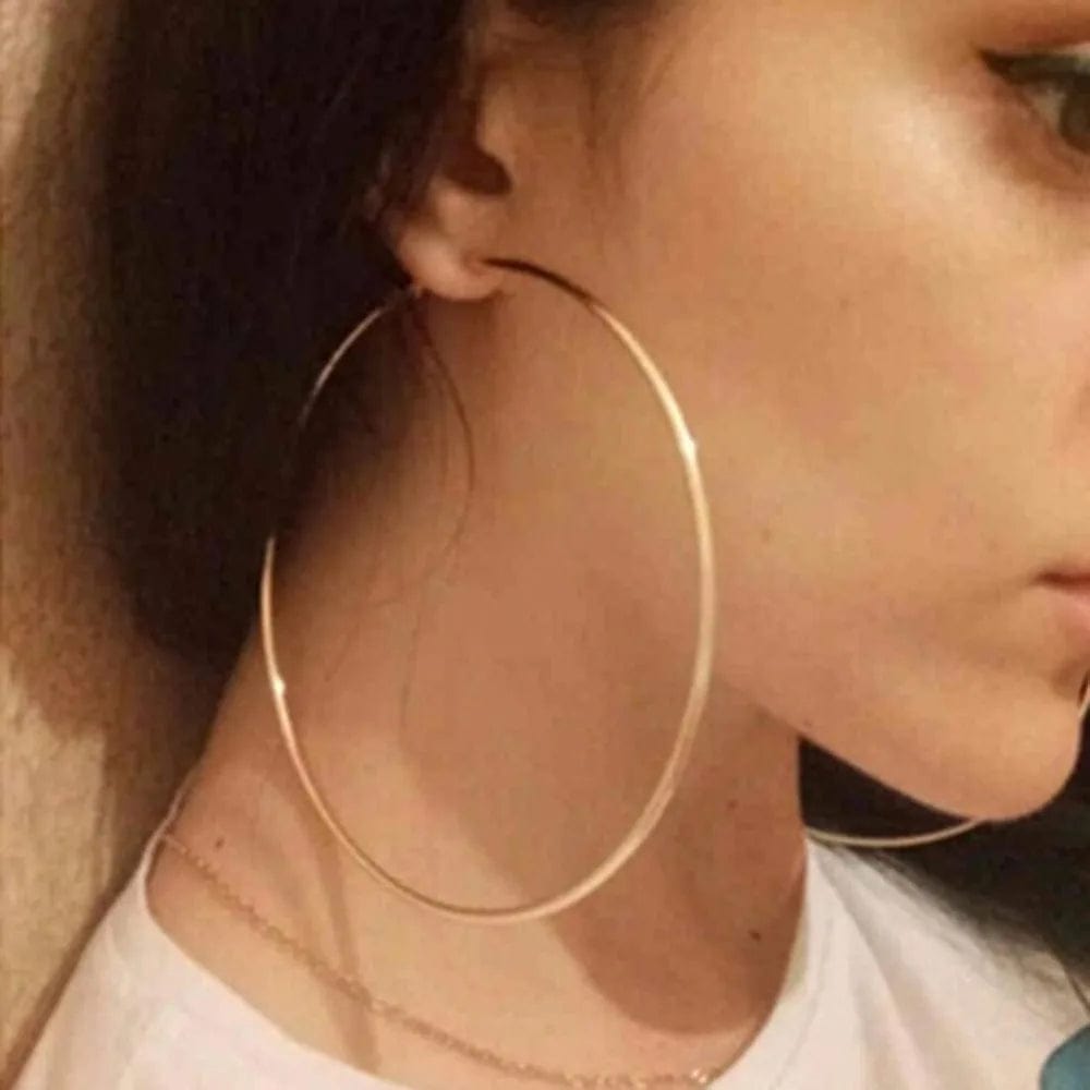 Eleganza Italiana 40-80mm Exaggerated Big Smooth Circle Hoop Earrings  for Women Aros Simple Round Loop Ear Wedding Jewelry Brincos Cool Gift Streetwear high fashion shein amazon temu target Walmart online