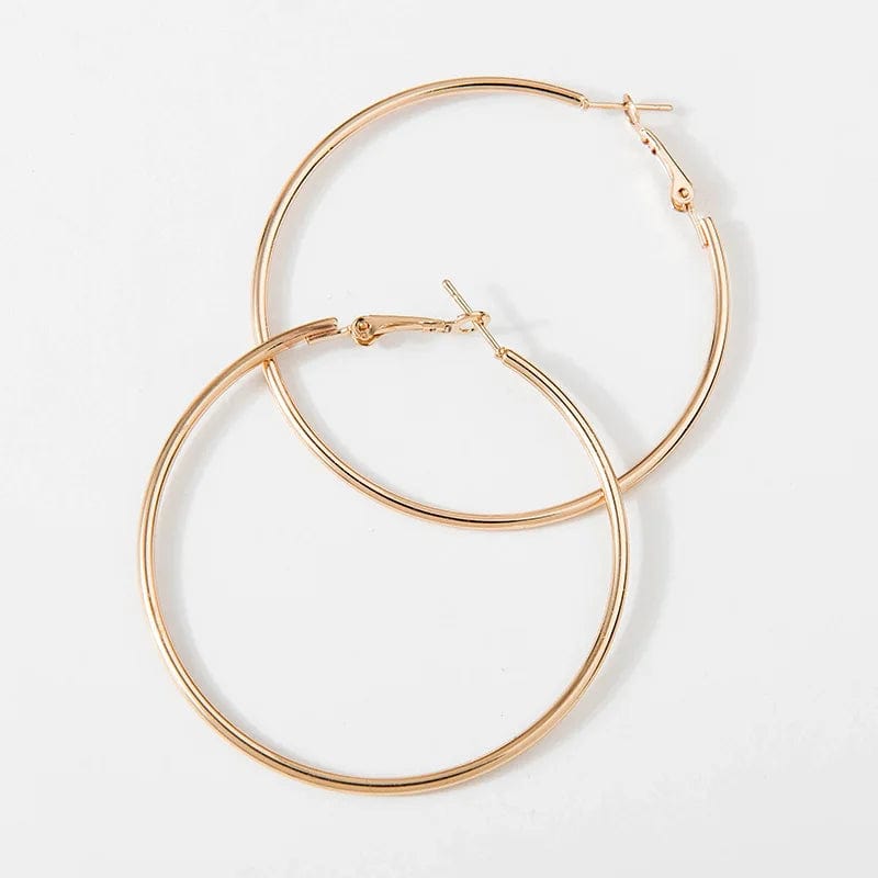 Eleganza Italiana 40-80mm Exaggerated Big Smooth Circle Hoop Earrings  for Women Aros Simple Round Loop Ear Wedding Jewelry Brincos Cool Gift Streetwear high fashion shein amazon temu target Walmart online