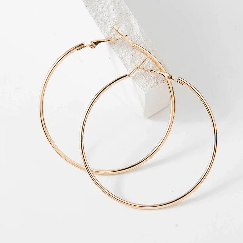 Eleganza Italiana 40-80mm Exaggerated Big Smooth Circle Hoop Earrings  for Women Aros Simple Round Loop Ear Wedding Jewelry Brincos Cool Gift Streetwear high fashion shein amazon temu target Walmart online