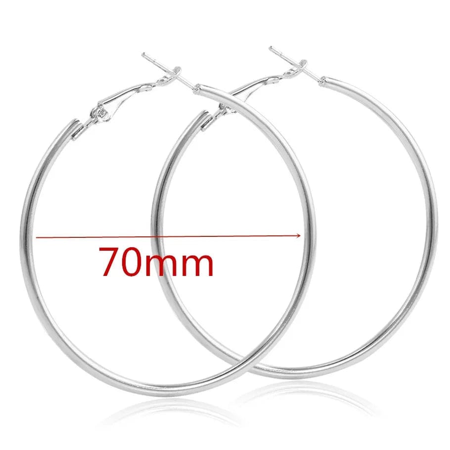 Eleganza Italiana 40-80mm Exaggerated Big Smooth Circle Hoop Earrings  for Women Aros Simple Round Loop Ear Wedding Jewelry Brincos Cool Gift Streetwear high fashion shein amazon temu target Walmart online