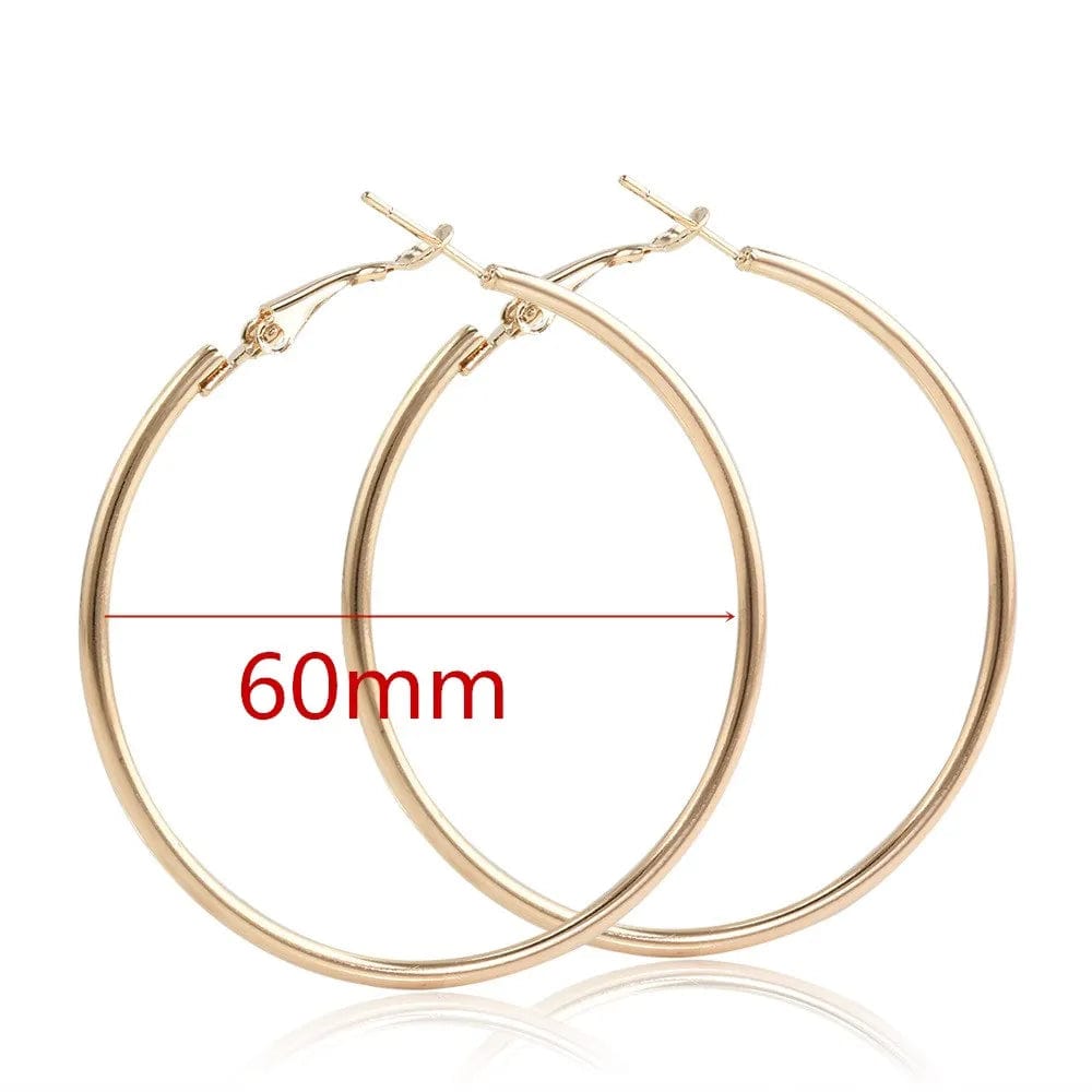 Eleganza Italiana 40-80mm Exaggerated Big Smooth Circle Hoop Earrings  for Women Aros Simple Round Loop Ear Wedding Jewelry Brincos Cool Gift Streetwear high fashion shein amazon temu target Walmart online