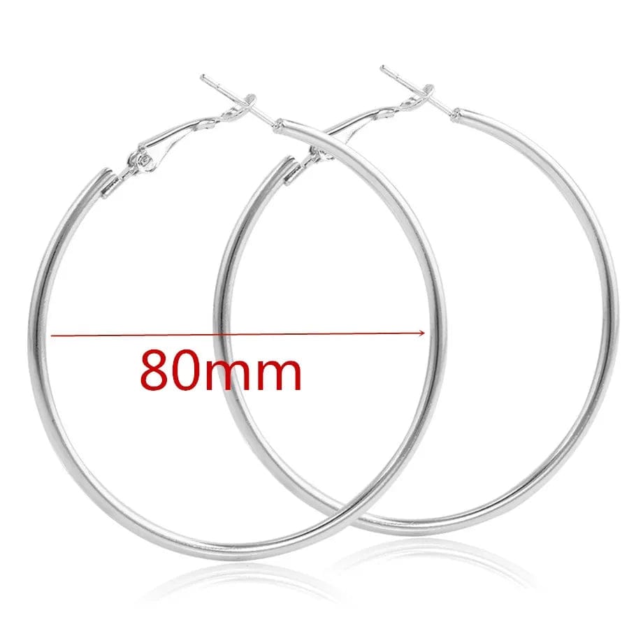 Eleganza Italiana 40-80mm Exaggerated Big Smooth Circle Hoop Earrings  for Women Aros Simple Round Loop Ear Wedding Jewelry Brincos Cool Gift Streetwear high fashion shein amazon temu target Walmart online