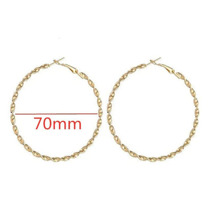 Eleganza Italiana 40-80mm Exaggerated Big Smooth Circle Hoop Earrings  for Women Aros Simple Round Loop Ear Wedding Jewelry Brincos Cool Gift Streetwear high fashion shein amazon temu target Walmart online