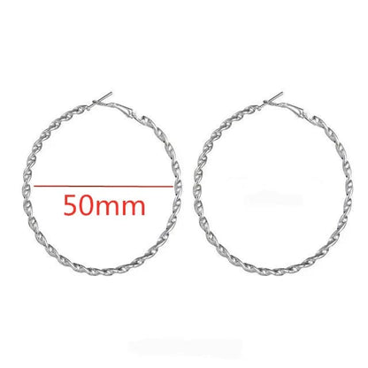 Eleganza Italiana 40-80mm Exaggerated Big Smooth Circle Hoop Earrings  for Women Aros Simple Round Loop Ear Wedding Jewelry Brincos Cool Gift Streetwear high fashion shein amazon temu target Walmart online