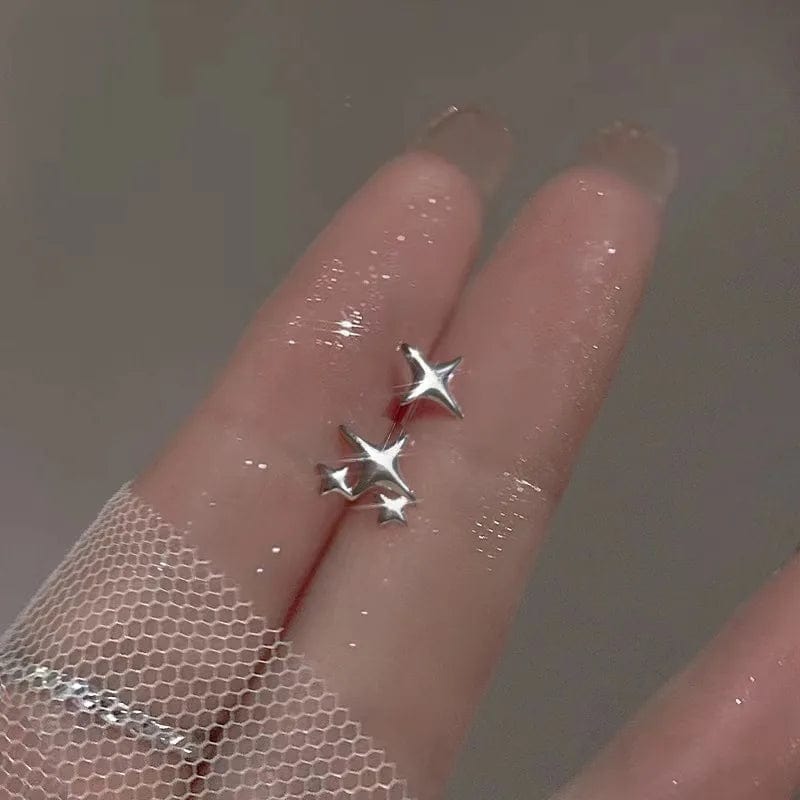 Eleganza Italiana 6PCS Kpop Fashion Gothic Zircon Crystal Star Corss Stud Earrings Set For Women Trend Punk Sweet Cool Party Aesthetic Y2K Jewelry Streetwear high fashion shein amazon temu target Walmart online