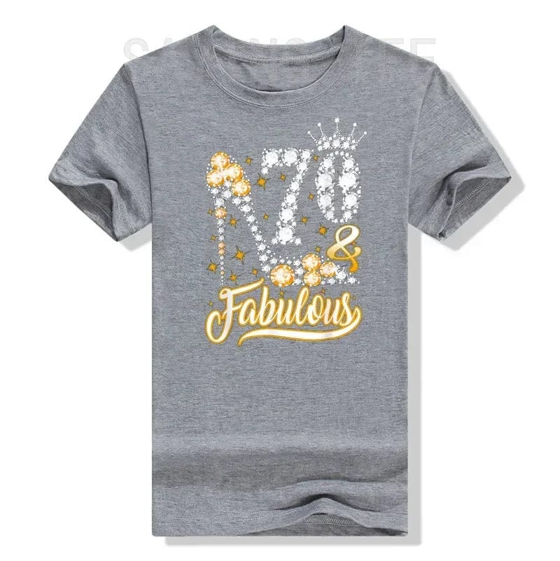 Eleganza Italiana 70 &amp; Fabulous 70 Years Old 70th Birthday Diamond Crown Shoes T-Shirt Gift Women&