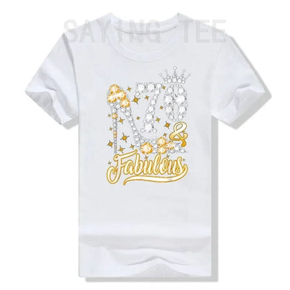 Eleganza Italiana 70 &amp; Fabulous 70 Years Old 70th Birthday Diamond Crown Shoes T-Shirt Gift Women&