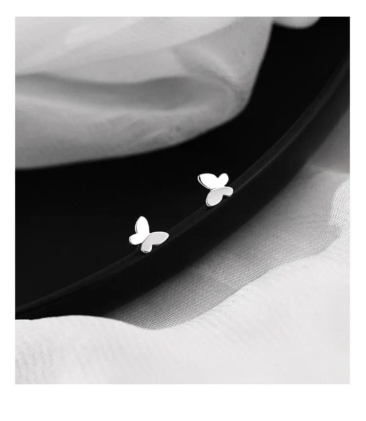 Eleganza Italiana 925 Sterling Silver Cute Mini Butterfly  Small Stud Earrings Children Girl Simple Romantic Piercing Jewelry Accessories Streetwear high fashion shein amazon temu target Walmart online