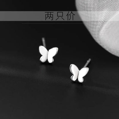 Eleganza Italiana 925 Sterling Silver Cute Mini Butterfly  Small Stud Earrings Children Girl Simple Romantic Piercing Jewelry Accessories Streetwear high fashion shein amazon temu target Walmart online