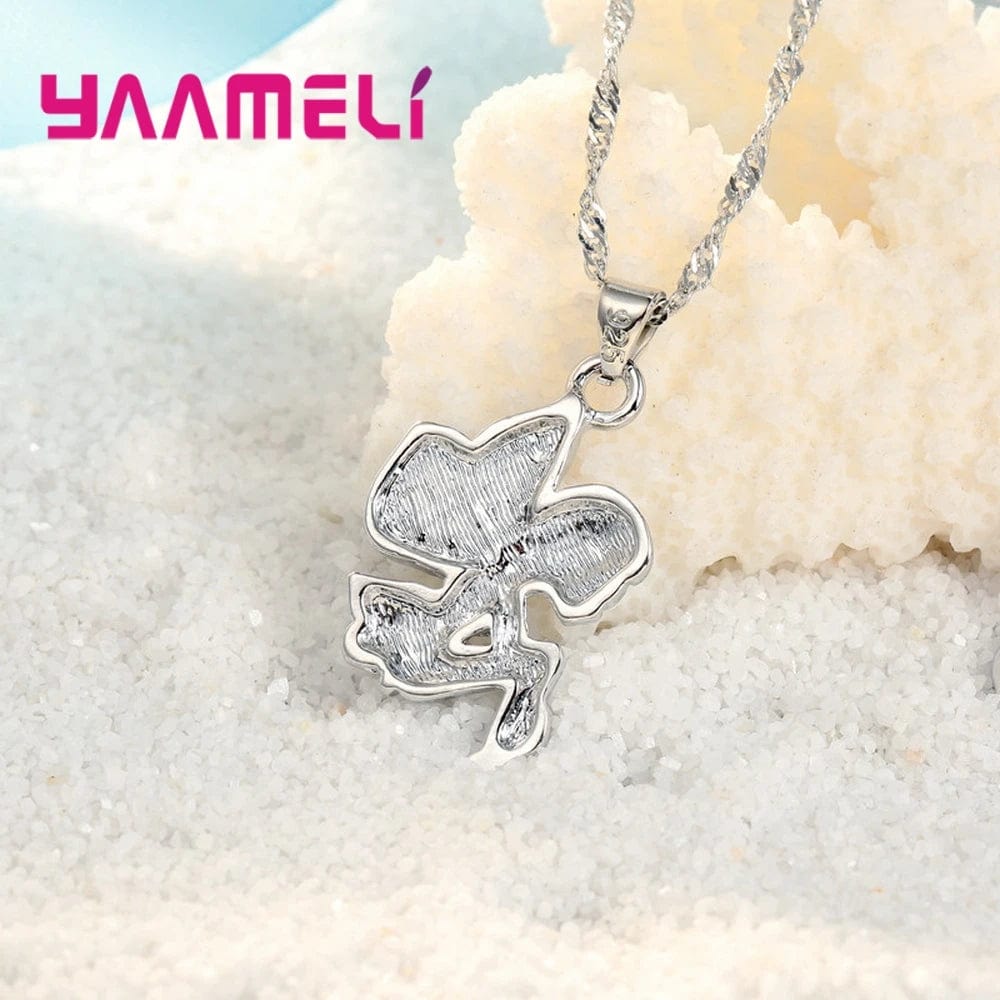 Eleganza Italiana 925 Sterling Silver Necklace+Earrings Jewelry Set Mysterious Romantic Style Fairy Modeling For Little Girl Present Streetwear high fashion shein amazon temu target Walmart online