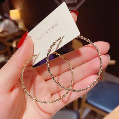 Eleganza Italiana Adolph Metal Circle Hoop Earrings For Women New Personality Trendy Big Statement Square Summer Earrings Fashion Jewelry 2020 New Streetwear high fashion shein amazon temu target Walmart online