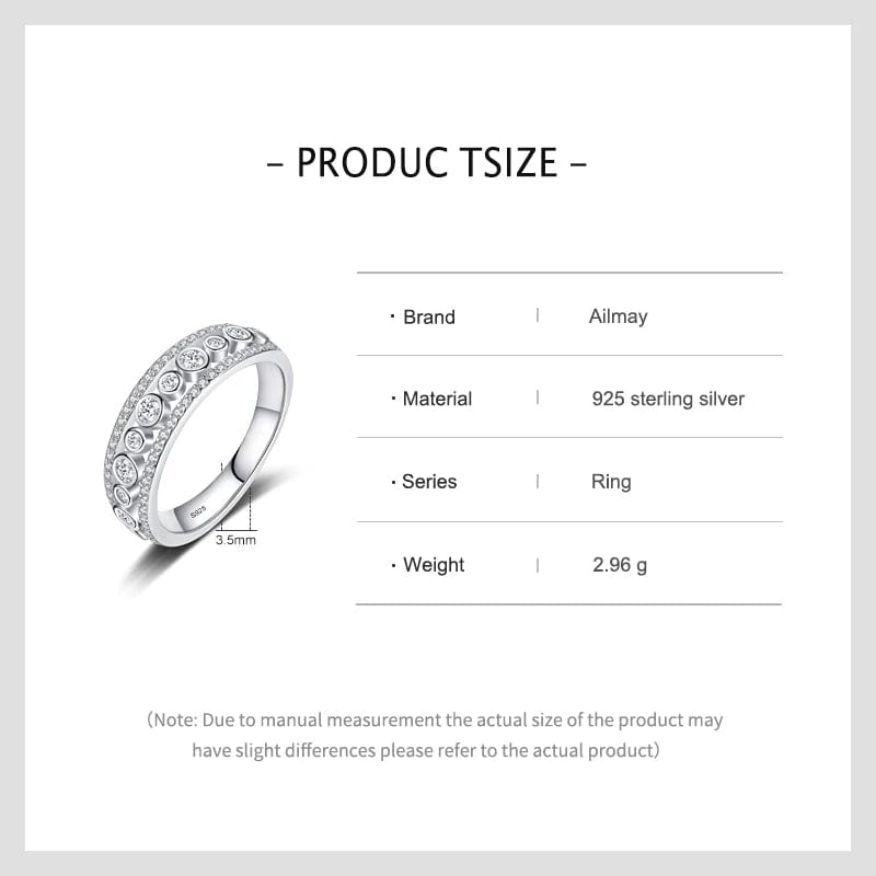 Eleganza Italiana Ailmay Authentic 925 Sterling Silver Dazzling Round Zircon Rings For Women Wedding Engagement Fine Elegant Female Jewelry Streetwear high fashion shein amazon temu target Walmart online