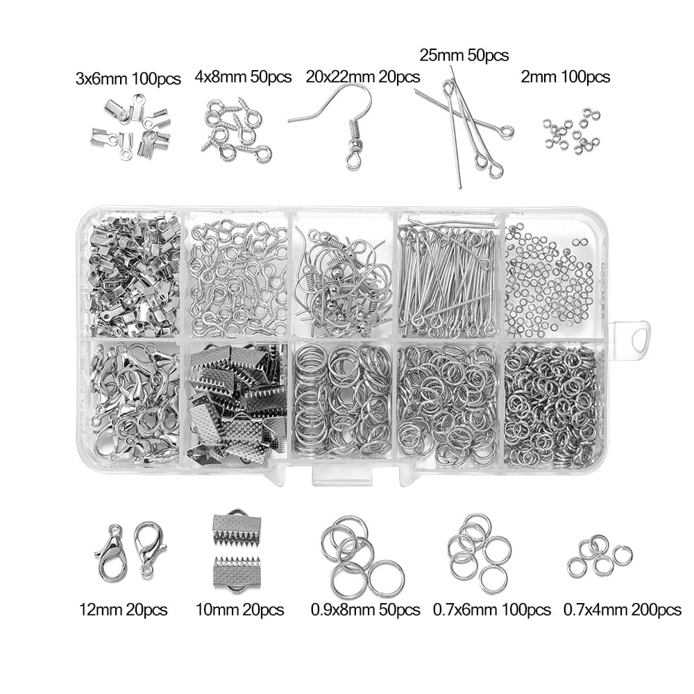 Eleganza Italiana Alloy Accessories Jewelry Findings Set Repair Tools Lobster Clasp Open Jump Rings Earring Hooks for DIY Jewelry Making Supplies Streetwear high fashion shein amazon temu target Walmart online