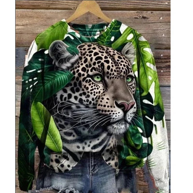 Eleganza Italiana Animal Leopard Tiger Zebra Sweatshirts 3D Print Fashion Hoodies Women Streetwear Long Sleeve Pullovers Y2k Hoodie Woman Clothing Streetwear high fashion shein amazon temu target Walmart online