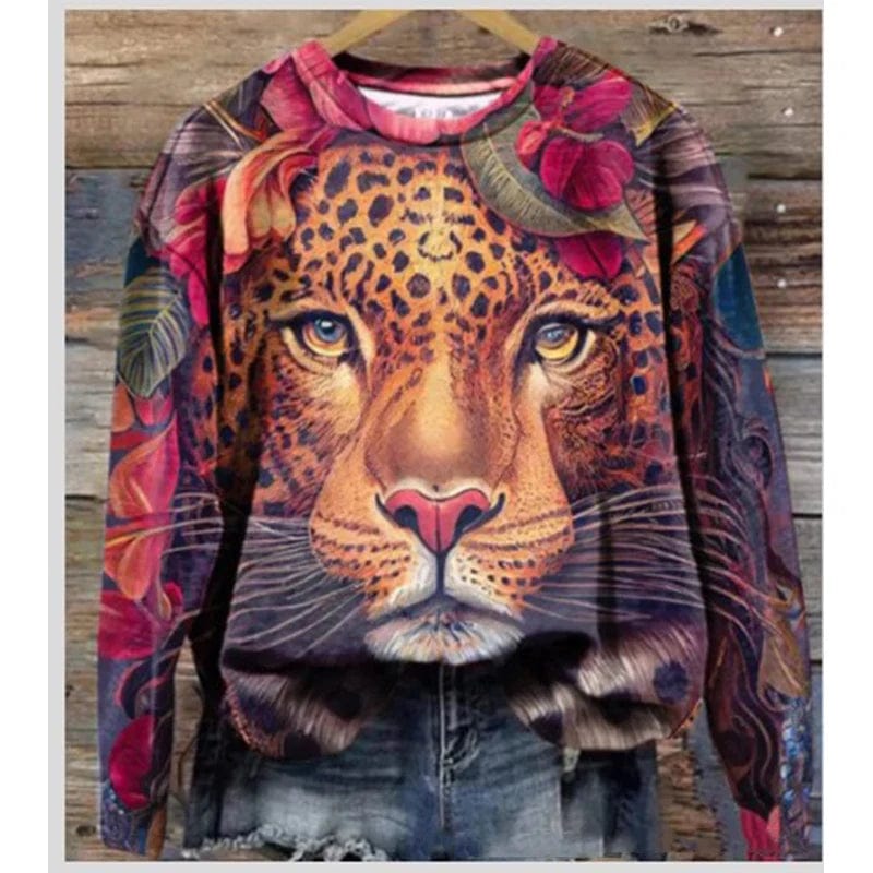 Eleganza Italiana Animal Leopard Tiger Zebra Sweatshirts 3D Print Fashion Hoodies Women Streetwear Long Sleeve Pullovers Y2k Hoodie Woman Clothing Streetwear high fashion shein amazon temu target Walmart online