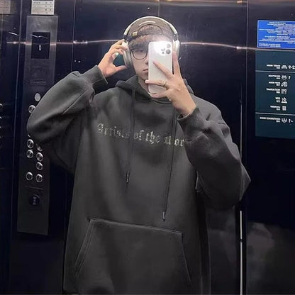 Eleganza Italiana Autumn Goth Graphic Print Hooded Sweatshirts For Men Oversized Y2K Streetwear Hoodies New In Harajuku Fashion Pullover Hoodie Streetwear high fashion shein amazon temu target Walmart online