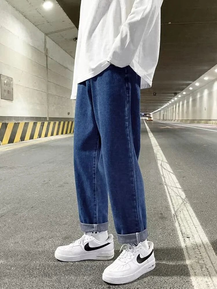 Eleganza Italiana Autumn Korean Fashion Drawstring Y2K Jeans Homme Classic Baggy Straight Wide Leg Pants 2023 New Hip Hop Streetwear Casual jean Streetwear high fashion shein amazon temu target Walmart online