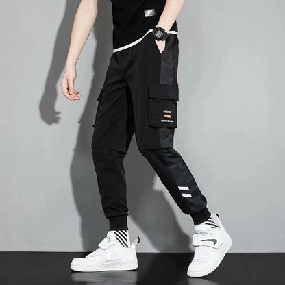 Eleganza Italiana Autumn Winter Y2K Fashion Pockets Long Cargo Pants Men Patchwork Casual Loose Trousers All Match Trousers Letter Male Clothes Streetwear high fashion shein amazon temu target Walmart online