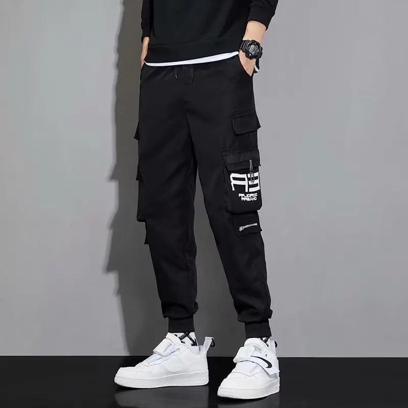 Eleganza Italiana Autumn Winter Y2K Fashion Pockets Long Cargo Pants Men Patchwork Casual Loose Trousers All Match Trousers Letter Male Clothes Streetwear high fashion shein amazon temu target Walmart online