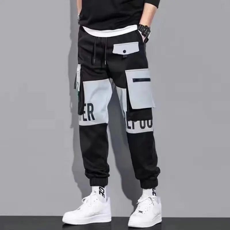 Eleganza Italiana Autumn Winter Y2K Fashion Pockets Long Cargo Pants Men Patchwork Casual Loose Trousers All Match Trousers Letter Male Clothes Streetwear high fashion shein amazon temu target Walmart online