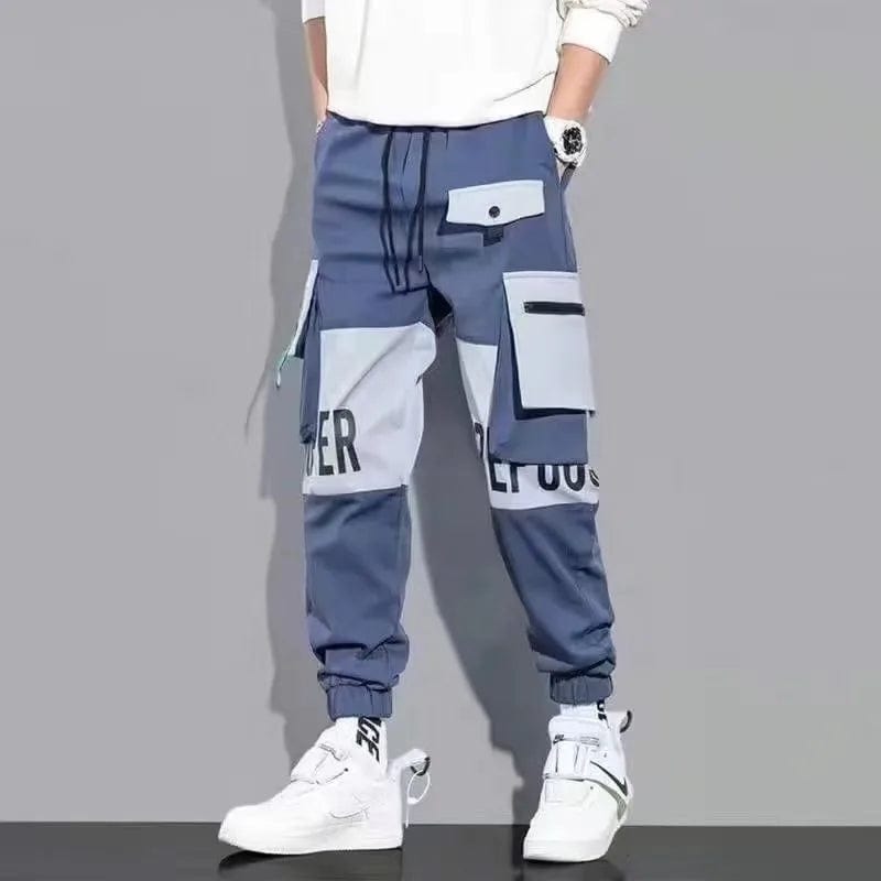 Eleganza Italiana Autumn Winter Y2K Fashion Pockets Long Cargo Pants Men Patchwork Casual Loose Trousers All Match Trousers Letter Male Clothes Streetwear high fashion shein amazon temu target Walmart online