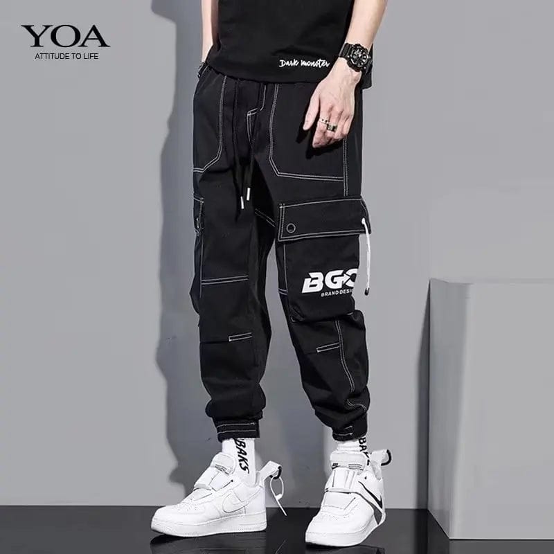 Eleganza Italiana Autumn Winter Y2K Fashion Pockets Long Cargo Pants Men Patchwork Casual Loose Trousers All Match Trousers Letter Male Clothes Streetwear high fashion shein amazon temu target Walmart online