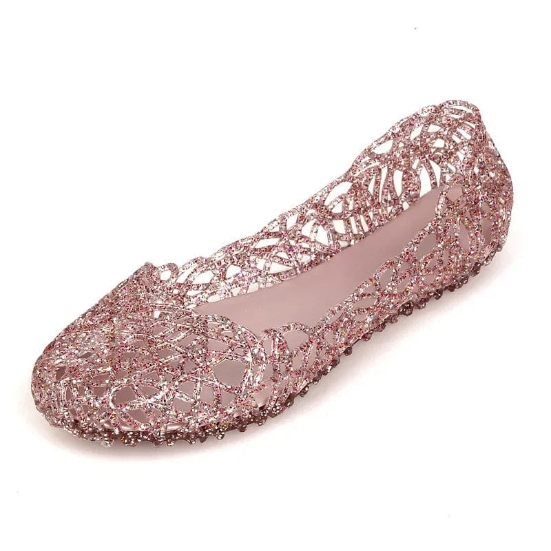 Eleganza Italiana Baotou Sandals Summer Bling Crystal Hollow Jelly Shoes Women Flat Soft Sole Beach Shoes Platform Shoes Sandalias De Mujer Streetwear high fashion shein amazon temu target Walmart online