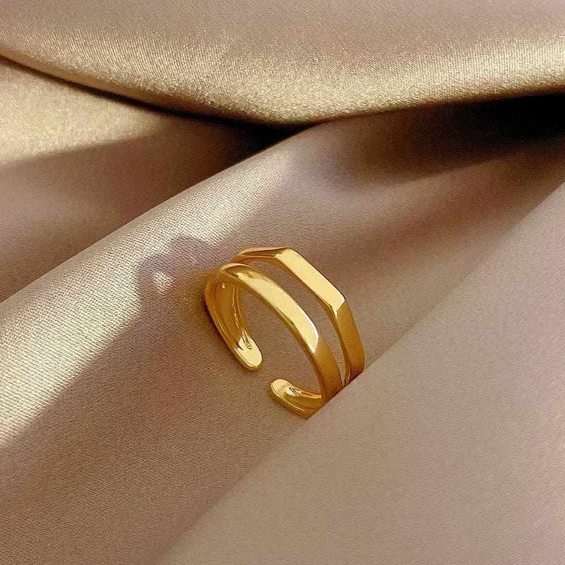 Eleganza Italiana Belt Chain Rings for Women Men Gold Plated Stainless Steel Ring 2024 Trend Luxury Korean Fashion Aesthetic Jewelry anillos mujer Streetwear high fashion shein amazon temu target Walmart online