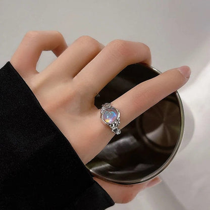 Eleganza Italiana Blue Crystal Planet Rings Aestethic Creative Zircon Asteroid Open Ring Y2K Shiny Zircon Rings for Women Teens Party Jewelry Streetwear high fashion shein amazon temu target Walmart online