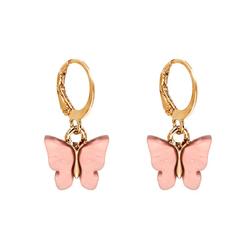 Eleganza Italiana Boho Rainbow Butterfly Shape Hoop Earrings Set For Women Sweet Y2K Animal Ear Ring Acrylic Jewelry Girls Huggies Earrings Gift Streetwear high fashion shein amazon temu target Walmart online