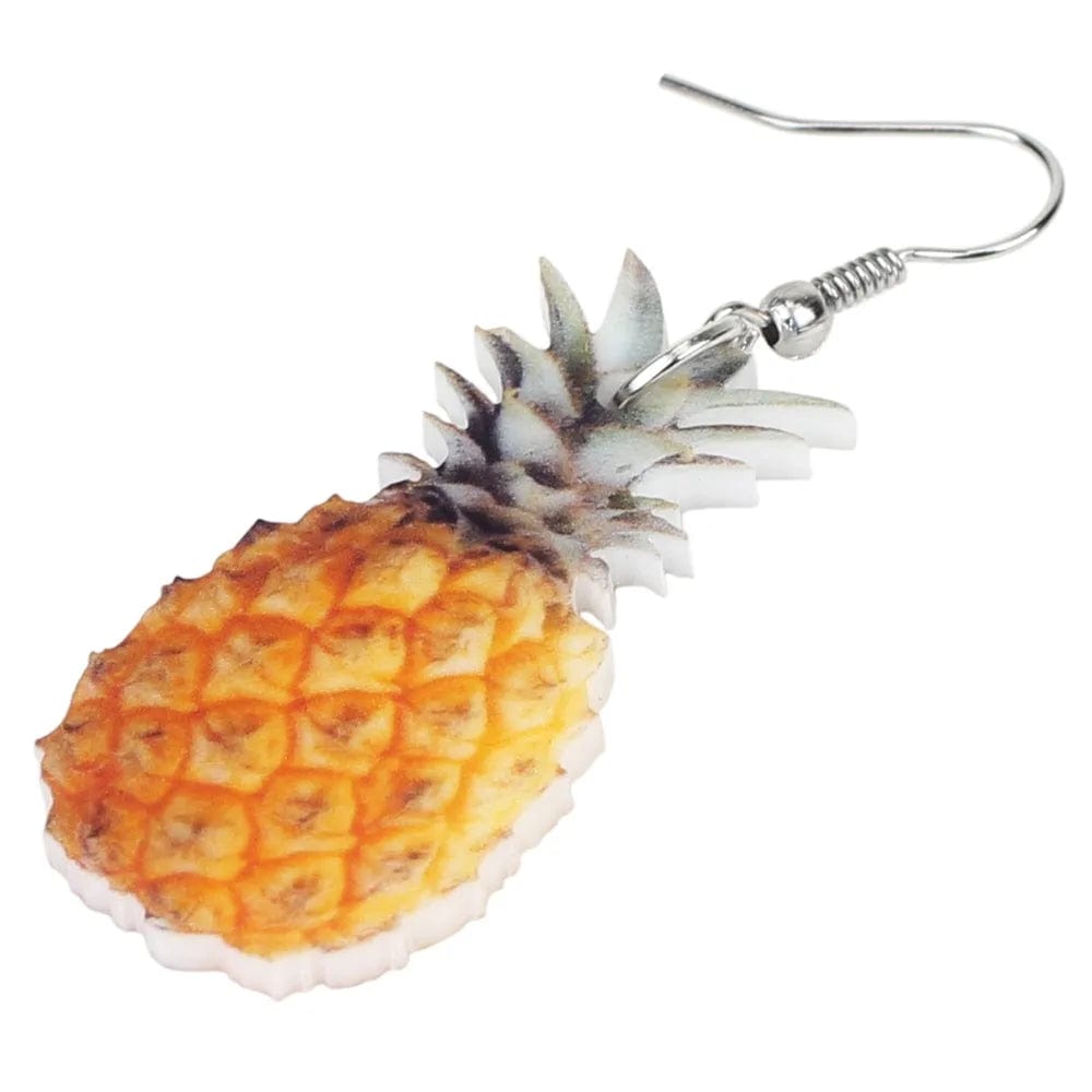 Eleganza Italiana Bonsny Acrylic Tropic Pineapple Fruit Earrings Big Long Dangle Drop Fashion Summer Jewelry For Women Girl Ladies Teens Gift Bulk Streetwear high fashion shein amazon temu target Walmart online