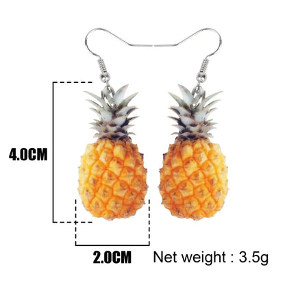 Eleganza Italiana Bonsny Acrylic Tropic Pineapple Fruit Earrings Big Long Dangle Drop Fashion Summer Jewelry For Women Girl Ladies Teens Gift Bulk Streetwear high fashion shein amazon temu target Walmart online