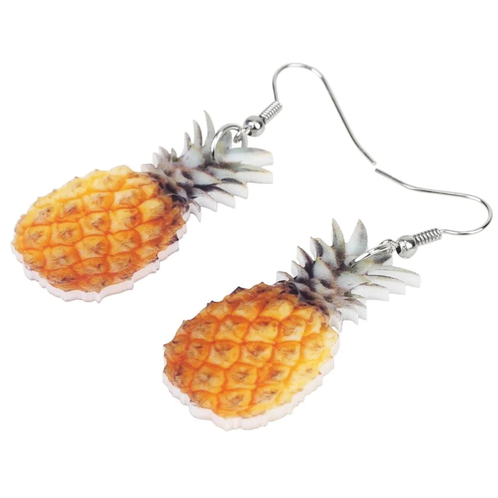 Eleganza Italiana Bonsny Acrylic Tropic Pineapple Fruit Earrings Big Long Dangle Drop Fashion Summer Jewelry For Women Girl Ladies Teens Gift Bulk Streetwear high fashion shein amazon temu target Walmart online