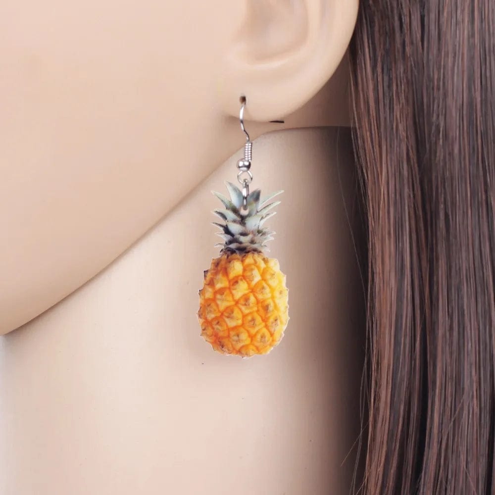 Eleganza Italiana Bonsny Acrylic Tropic Pineapple Fruit Earrings Big Long Dangle Drop Fashion Summer Jewelry For Women Girl Ladies Teens Gift Bulk Streetwear high fashion shein amazon temu target Walmart online