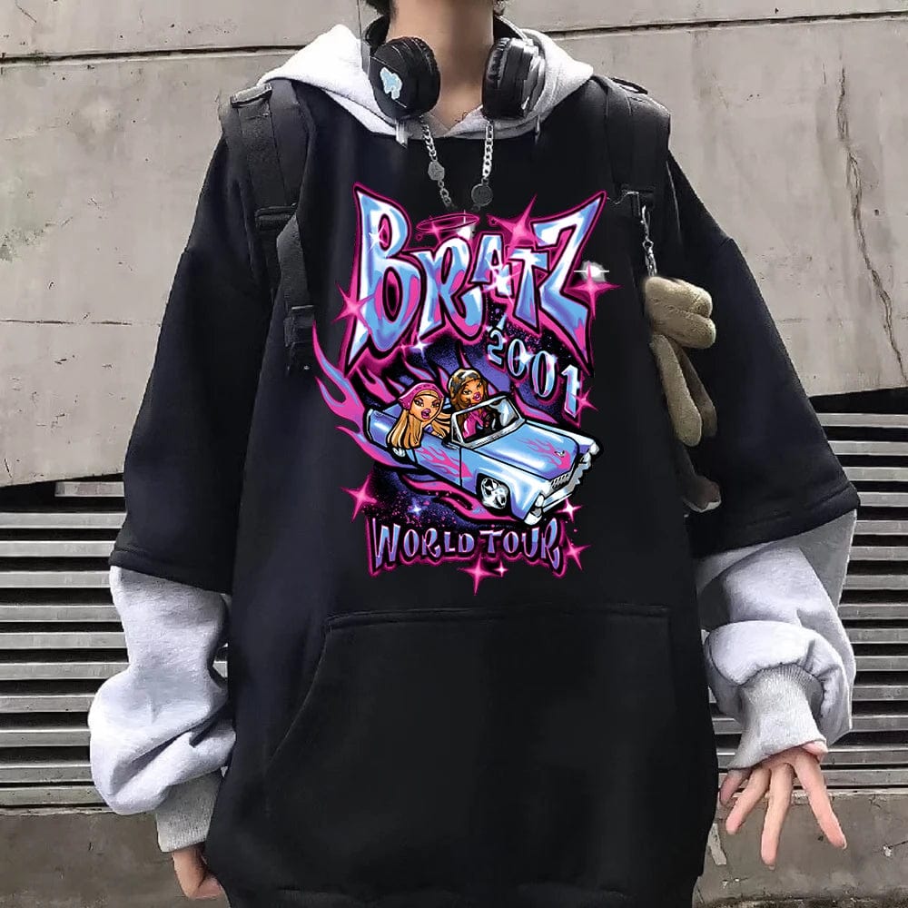 Eleganza Italiana Bratz Letter Sweatshirt Harajuku Kawaii Cartoon Hoodie Men/Women Fall/Winter Clothes Aesthetic y2k Oversized Hoodies Bratzs Streetwear high fashion shein amazon temu target Walmart online