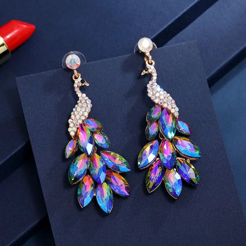 Eleganza Italiana Bridal jewellery Luxury crystal leaf large earrings long drop earrings for women wedding party jewelry accessory Streetwear high fashion shein amazon temu target Walmart online