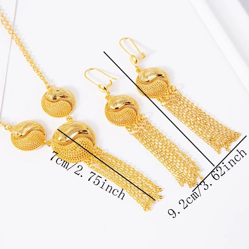 Eleganza Italiana Bridal Jewelry Sets for Women Arabic/Dubai/Ethiopian/African Earrings Gold Color cooper Summer Necklace Streetwear high fashion shein amazon temu target Walmart online