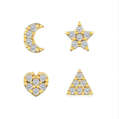 Eleganza Italiana CANNER Turquoise Star Moon 3 4Pcs Set Earrings Pendientes Korean Fashion Y2K Earrings For Women Piercing Stud Earrings Jewelrys Streetwear high fashion shein amazon temu target Walmart online