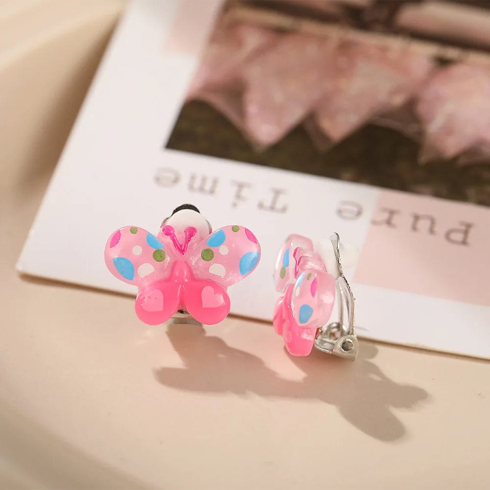 Eleganza Italiana Children Baby Girl Jewelry Kids Cute Animal Fruit Cherry Resin Ear Clip On Pierced Party Gift Cartoon Flower Earrings Streetwear high fashion shein amazon temu target Walmart online