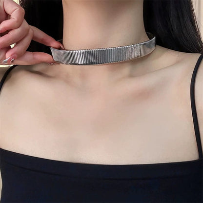 Eleganza Italiana Choker Hip Hop Punk Heavy Metal Titanium Steel Female Necklace Streetwear high fashion shein amazon temu target Walmart online