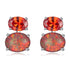 Eleganza Italiana CiNily Orange & Green Fire Opal Stone Stud Earrings Silver Plated Red Garnet Mini Cute Summer Jewelry Best Gifts for Woman Girl Streetwear high fashion shein amazon temu target Walmart online