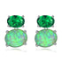 Eleganza Italiana CiNily Orange & Green Fire Opal Stone Stud Earrings Silver Plated Red Garnet Mini Cute Summer Jewelry Best Gifts for Woman Girl Streetwear high fashion shein amazon temu target Walmart online