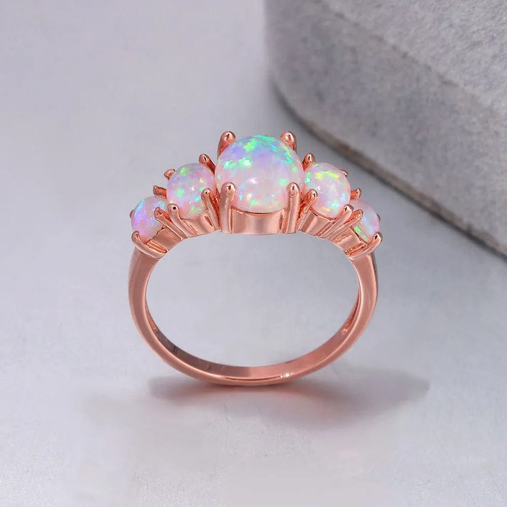 Eleganza Italiana CiNily White &amp; Orange &amp; Blue Fire Opal Filled Rings With Round Stone Silver Plated Luxury Big Bohemia Boho Summer Jewelry Woman Streetwear high fashion shein amazon temu target Walmart online