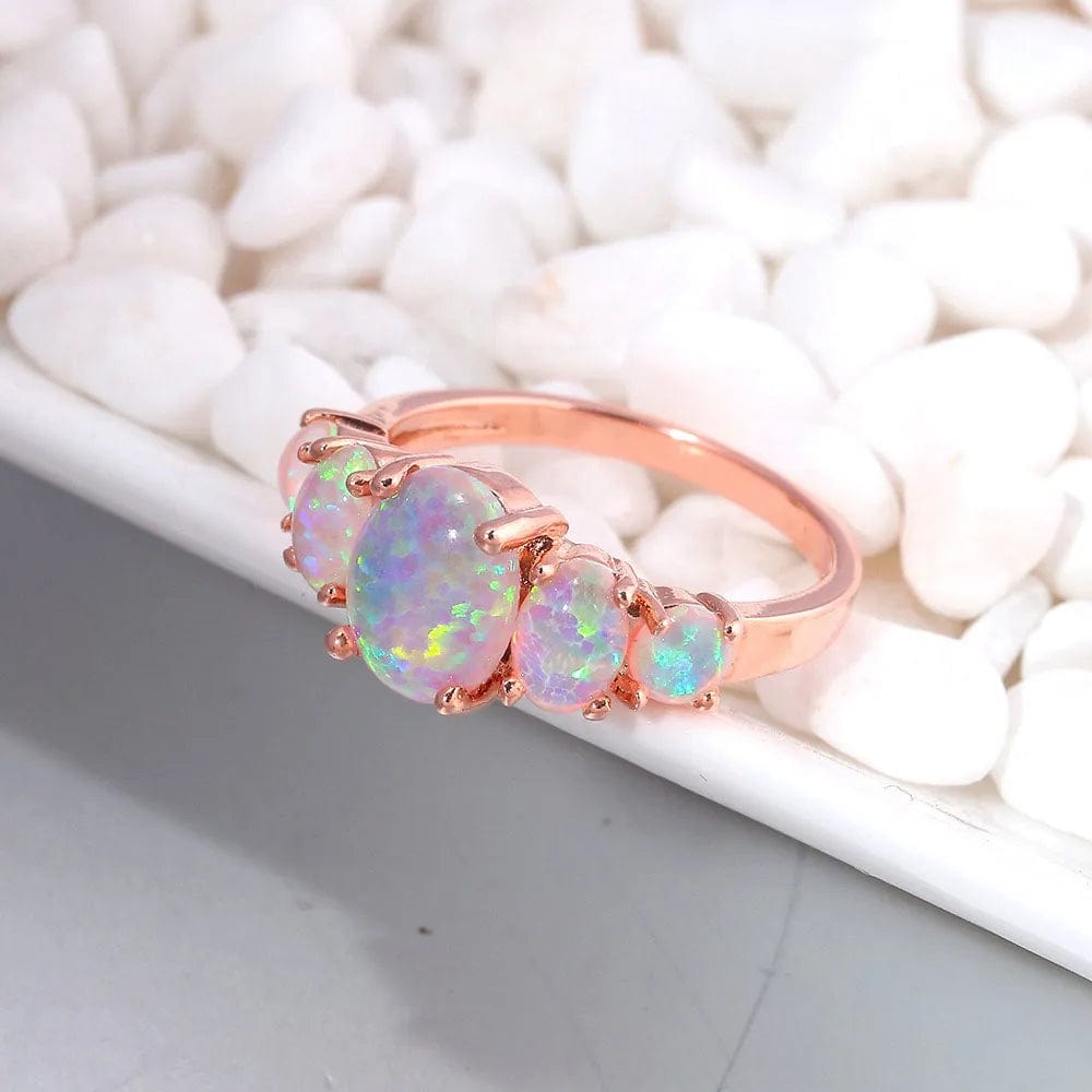 Eleganza Italiana CiNily White &amp; Orange &amp; Blue Fire Opal Filled Rings With Round Stone Silver Plated Luxury Big Bohemia Boho Summer Jewelry Woman Streetwear high fashion shein amazon temu target Walmart online