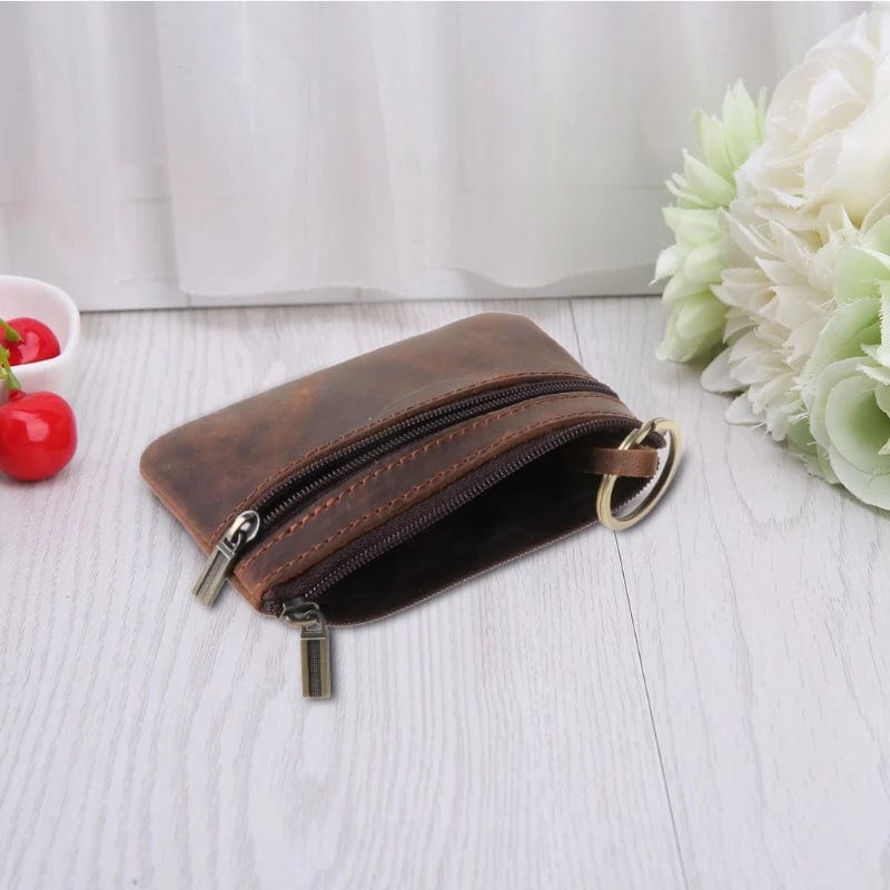 Eleganza Italiana Cowhide Slim Coin Purse Women Coin Purse Men Zipper Around Wallet Card Holder Streetwear high fashion shein amazon temu target Walmart online