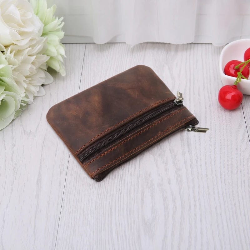 Eleganza Italiana Cowhide Slim Coin Purse Women Coin Purse Men Zipper Around Wallet Card Holder Streetwear high fashion shein amazon temu target Walmart online