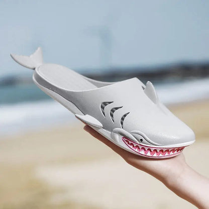 Eleganza Italiana Creative Streetwear Slides Men Red Shark Slipper Summer Blue Slides Male Boys Outdoor Beach Shoes Man Fish Slippers For Swimming Streetwear high fashion shein amazon temu target Walmart online