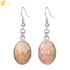 Eleganza Italiana CSJA Natural Seashell Earrings Pink White Abalone Shell Egg Shape Dangle Drop Earring for Women Casual Beach Summer Jewelry F981 Streetwear high fashion shein amazon temu target Walmart online