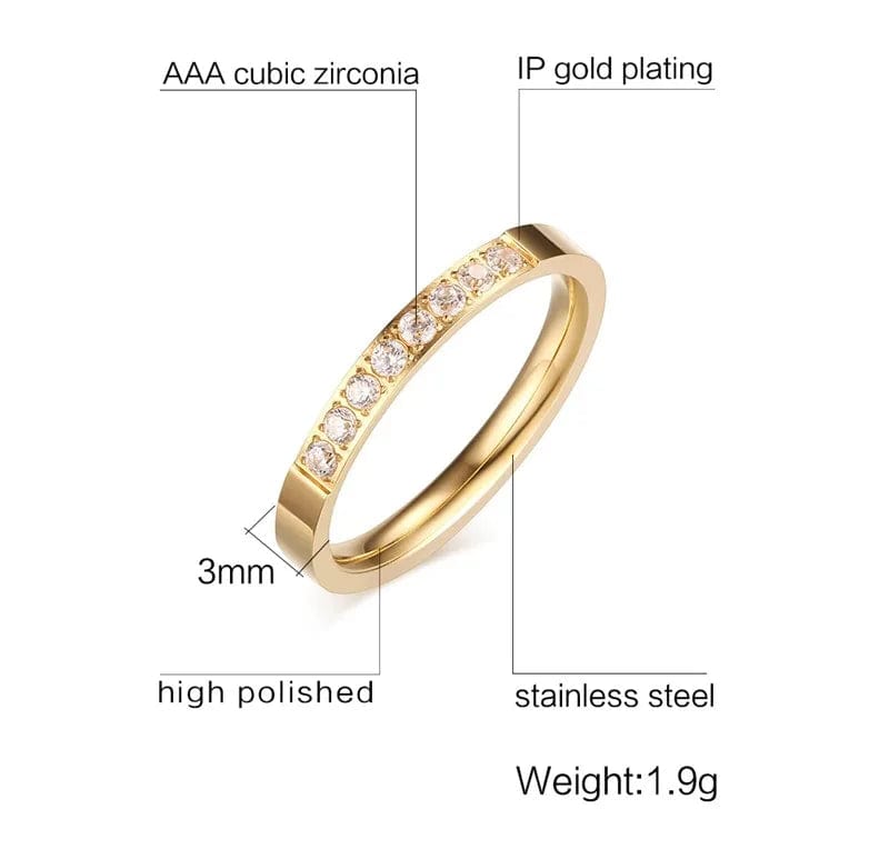 Eleganza Italiana Cute 3mm Romantic Wedding Engagement Rings Women AAA+ CZ Stone Crystal Ring Streetwear high fashion shein amazon temu target Walmart online