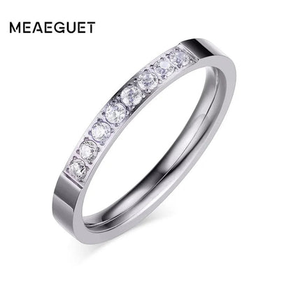 Eleganza Italiana Cute 3mm Romantic Wedding Engagement Rings Women AAA+ CZ Stone Crystal Ring Streetwear high fashion shein amazon temu target Walmart online